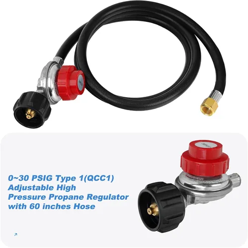 Vista 6 de Kit de Conexión de Quemador LP Skyflame, Piezas de Reemplazo para Hoguera de Propano con Juego de Llaves de Válvula de Control de 1/2", Regulador