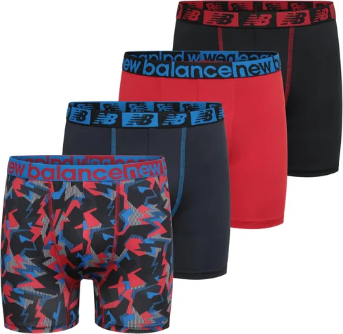 Vista 11 de New Balance Performance - Calzoncillos tipo bóxer para niño Negro/Team Royal/Blanco/Estampado Imán