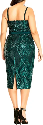 Vista 2 de City Chic Womens City Chic Plus Size Dress Sequin Sofia Ff