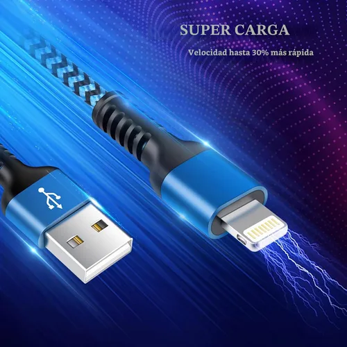 Vista 4 de Cable de carga para iPhone, cable trenzado de carga de 6 pies, cable USB de nailon original de Apple, cable de carga rápida para iPhone 14 13 12 11