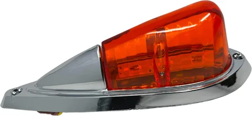 Vista 5 de Kit de 5X Luces Marcadoras de Cabina de 6 LED Ámbar en Forma de Lágrima [Base Cromada] [DOT FMVSS 108] [SAE P2PC] [Ajuste Universal] Luces de Cabina