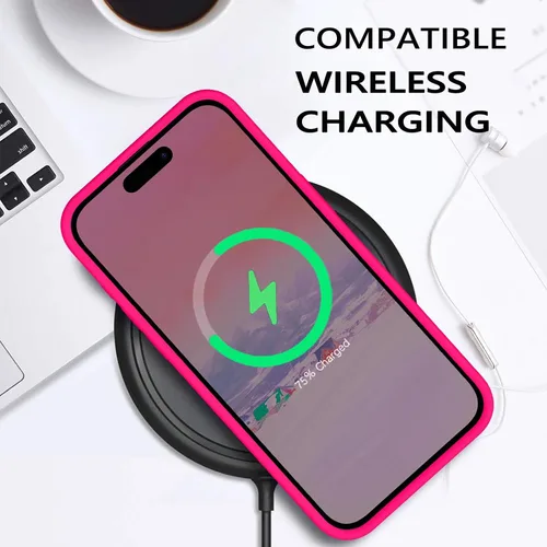 Vista 7 de GUAGUA Funda para iPhone 15 Plus de 6.7 pulgadas, silicona líquida compatible con MagSafe de goma suave, forro de microfibra delgada, funda de cojín