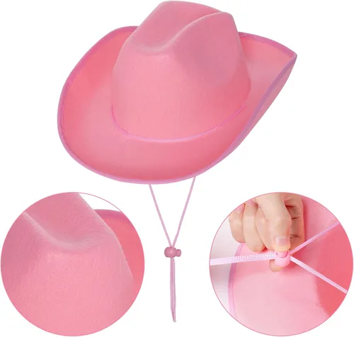 Vista 4 de Sombrero de vaquero y lentes para cosplay, disfraz de Halloween, suministros de fiesta, sombreros para niñas y mujeres