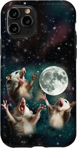 Vista 29 de Three Possum Moon 3 Opossum Funny Weird Cursed Meme Case para iPhone 17