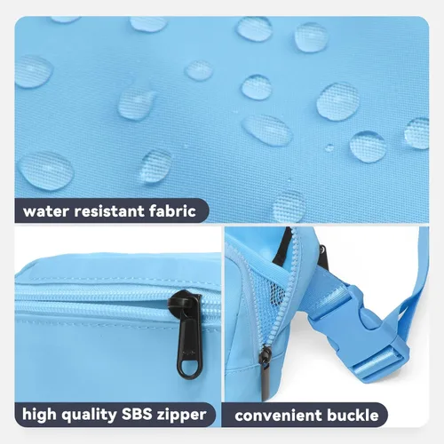 Vista 6 de BALEAF Riñonera cruzada para mujer, correa ajustable, resistente al agua, viajes, senderismo, entrenamiento, Azul, Moda
