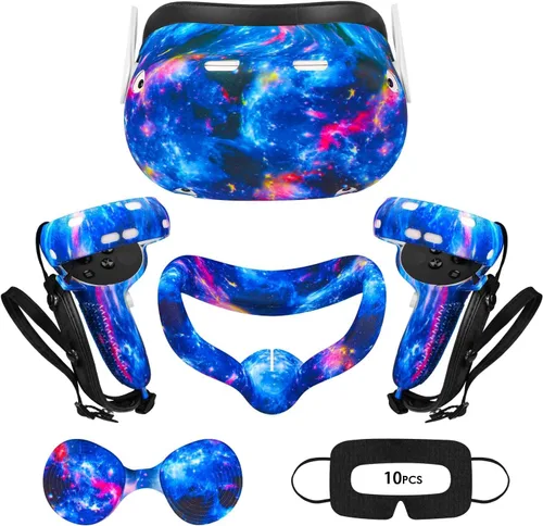 Vista 16 de Relohas Accessories for Oculus Quest 2, VR Accessory Set for Meta Quest 2, Include Controller Grip Leather Cover, VR Shell Cover, Face Cover, The