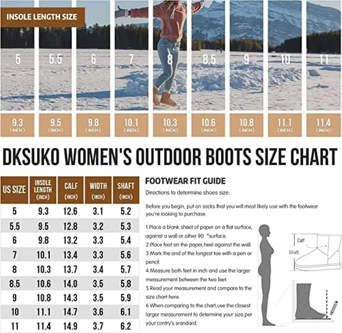 Vista 6 de DKSUKO Women's Classic Waterproof Snow Boots Winter Boots for Women