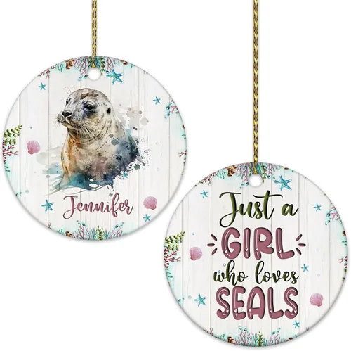 Vista 12 de Hyturtle Adorno de Navidad personalizado para los amantes de los ajolotes – Just A Girl Who Loves Axolotls Adorno de cerámica con nombre