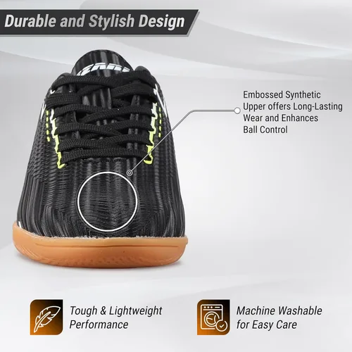 Vista 2 de Vizari Tesoro - Tenis de fútbol para interiores para hombres y mujeres, parte superior sintética ligera con costuras en relieve, suela de goma que