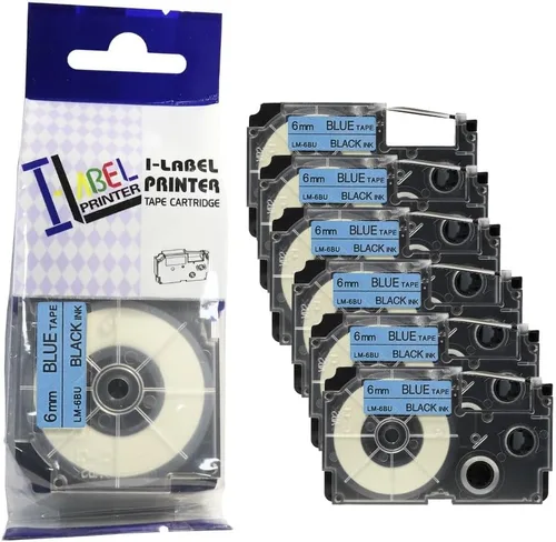 Vista 2 de LW cintas compatibles 3/8" Series label-it cintas, Negro y azul