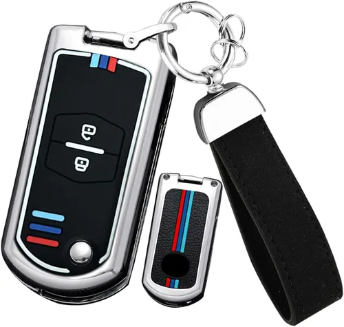 Vista 11 de ontto Funda plegable de 2 botones para llavero Mazda 2 3 5 6 RX8 CX5 CX7 CX9 MX5 MPV Miata Car Key Remote Case Metal Key Shell Soft Siliclicon