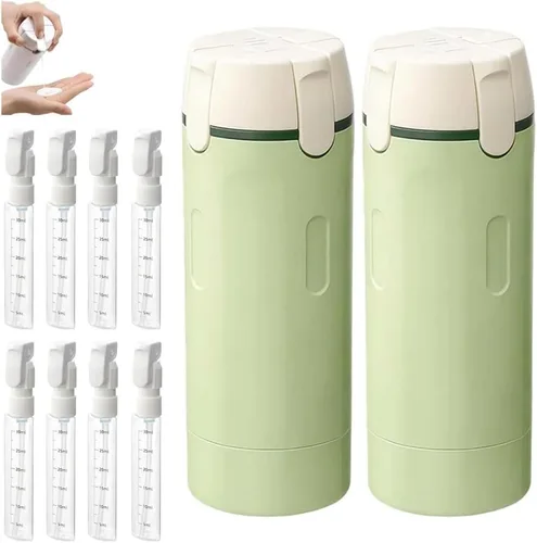 Vista 10 de Dispensador de viaje 4 en 1, botellas de viaje portátiles de 1.0 fl oz para artículos de tocador, a prueba de fugas, recipientes de tamaño de viaje