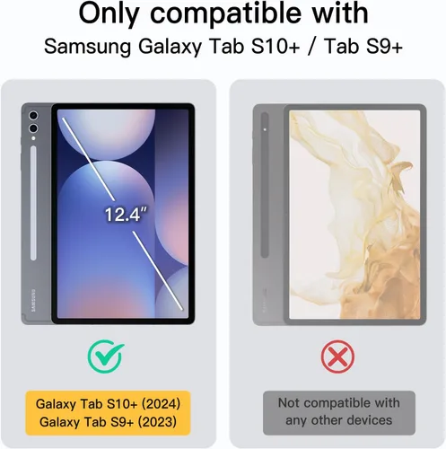 Vista 2 de JETech Funda para Samsung Galaxy Tab S10 Plus/Tab S9 Plus de 12.4 pulgadas con soporte para S Pen y funda protectora para tableta, diseño de folio