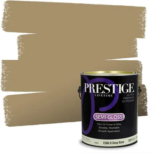 Vista 246 de PRESTIGE Pinturas de pintura exterior e imprimación en uno, 1 galón, plano, combinación comparable de Benjamin Moore* Manzanilla*