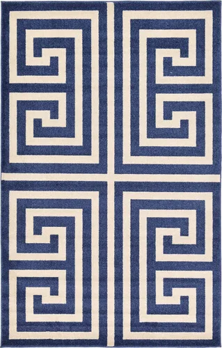 Vista 20 de Unique Loom Athens Collection - Alfombra clásica geométrica moderna con diseño de bordes, 3 pies 3 pulgadas x 5 pies 3 pulgadas, negro/beige negro