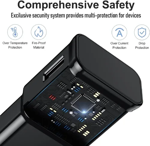 Vista 8 de Cargador USB C Samsung de carga rápida para teléfono Android tipo C de 6.6 pies para Samsung Galaxy Phone Negro