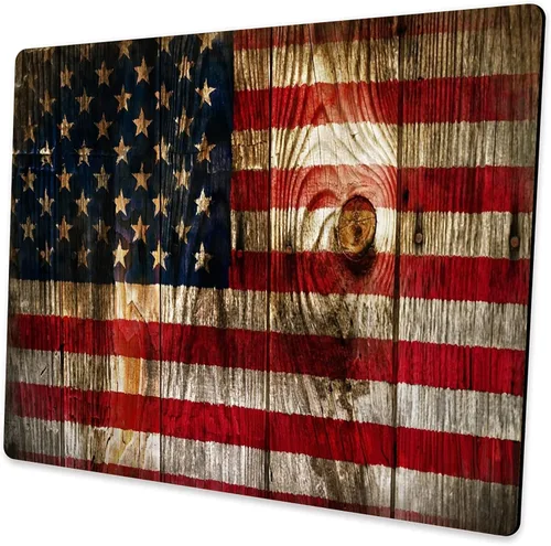 Vista 8 de Alfombrilla de mouse antideslizante para computadora de oficina de juegos, águila con bandera americana