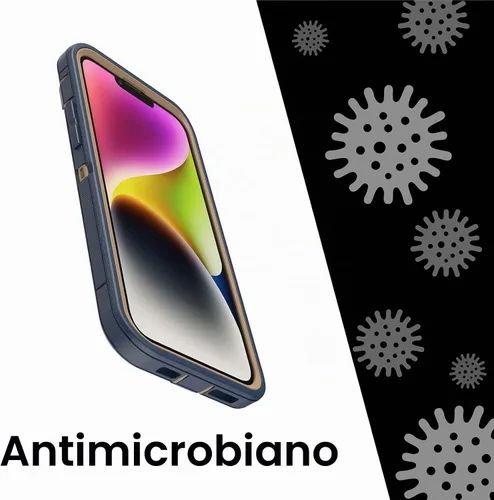 Vista 3 de OtterBox Defender Series - Funda de edición sin pantalla para iPhone 14 Plus (solamente), clip de funda incluida, protección de defensa microbiana