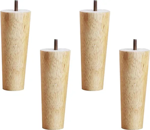 Vista 7 de Patas cónicas de madera maciza, patas de mesa de centro con rosca M8, patas de mesa de café, patas de sofá de bricolaje, patas de soporte