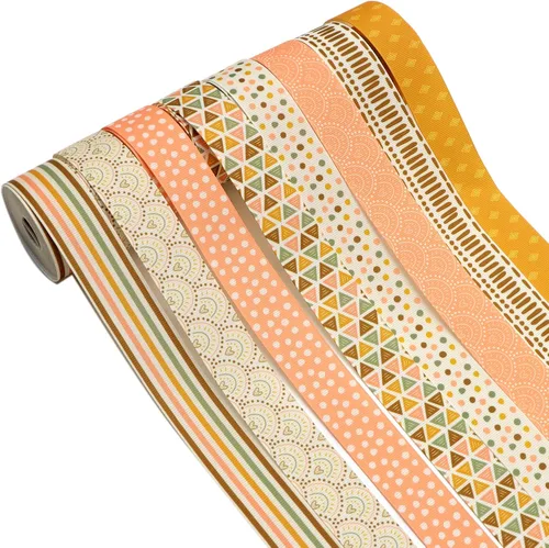 Vista 2 de David accessories Cinta de cinta de rayas de puntos de 1 pulgada de ancho x 40 yardas en total, 8 rollos de 5 yardas para bricolaje hecha a mano