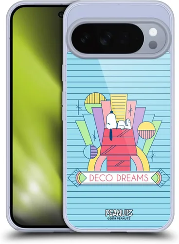Vista 187 de Head Case Designs Snoopy Deco Dreams - Funda de gel con licencia oficial de Peanuts Blue Pattern [protección de grado militar] compatible con Google