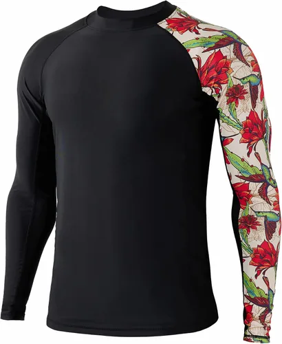 Vista 19 de HUGE SPORTS Camiseta de protección contra erupciones de manga larga para hombre UPF 50+ con protección UV, de secado rápido, con costuras