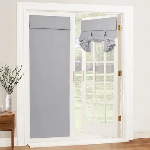 Vista 11 de RYB HOME 2 paneles 100% opacos para puerta de aula, 8 pulgadas de ancho x 36 pulgadas de largo, color beige biscotti, sin taladro, para ventana