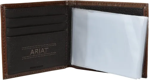 Vista 4 de Ariat - Cartera para hombre, diseño floral, color marrón