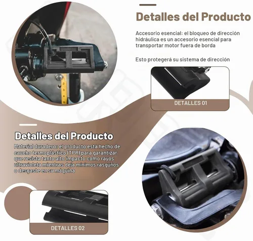 Vista 3 de Cerradura de dirección hidráulica fuera de borda de parada de dirección de 4" para bote bajo fuera de borda for Outboard Bass Boat Accessories