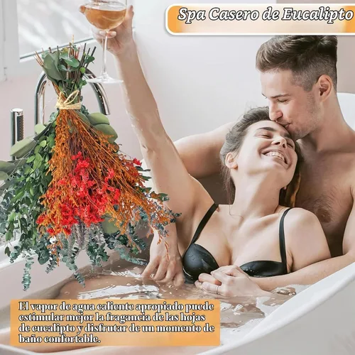Vista 6 de Eucalipto seco, paquete de estatice preservado con bolsita de aroma