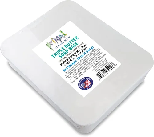 Vista 2 de Primal Elements Base triple de jabón de mantequilla y cacao para hacer jabón y manualidades