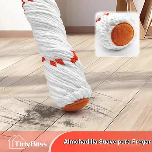 Vista 6 de Repuesto de cabezal de trapeador giratorio para limpieza de suelos, repuesto de microfibra lavable de algodón con almohadilla para fregar