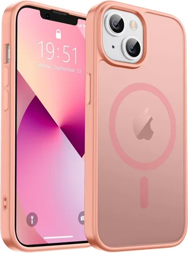 Vista 377 de zapica Funda magnética para iPhone Air, con protector de pantalla de vidrio templado, compatible con MagSafe, translúcida mate, a prueba de golpes