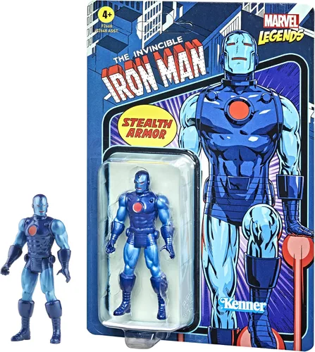 Vista 2 de Hasbro Marvel Legends Series 3.75 pulgadas Retro 375 Collection Stealth Suit Iron Man figura de acción de juguete Marvel Legends Retro - Figura