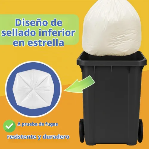 Vista 3 de Teivio Bolsas de basura medianas con lazo superior, 8 galones, 120