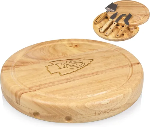 Vista 14 de PICNIC TIME NFL Circo Juego de Tabla de Quesos y Cuchillos - Juego de Tabla de Charcutería - Tabla de Cortar de Madera