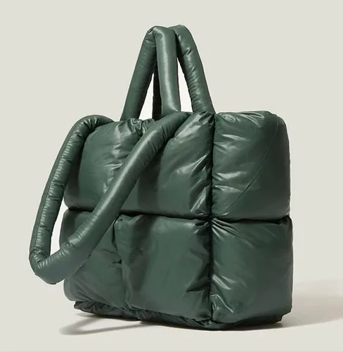 Vista 2 de Bolso de hombro acolchado para mujer, mini bolso de plumón, bolsa de mano acolchada, bolsos elegantes 2024