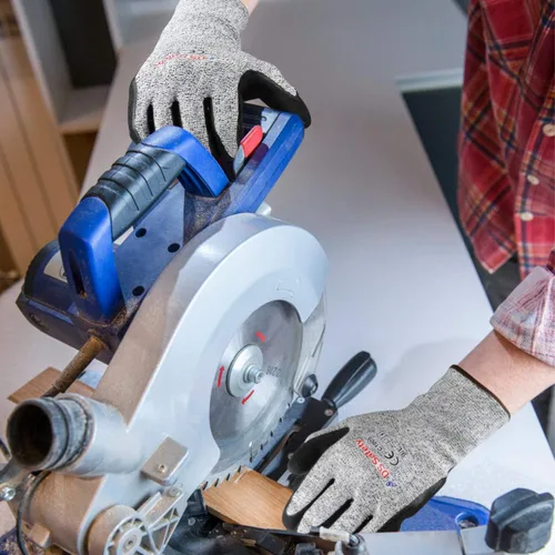 Vista 6 de Guantes resistentes a los cortes con extremadamente ligeros y finos guantes de metal de alambre de nivel 5 para trabajo refinado, 12 pares