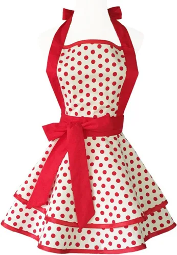 Vista 10 de Hyzrz Delantales retro de algodón hechos a mano para mujeres y niñas, delantal de cocina para tartas, cocina, regalo de madre (negro)