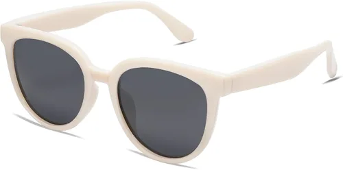 Vista 3 de SOJOS Gafas de sol de moda con lentes polarizadas estilo ojo de gato redondas para mujer, protección UV de moda SJ2175