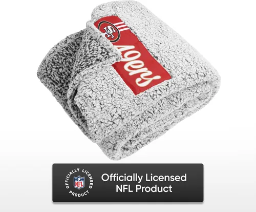 Vista 2 de FOCO Manta Sherpa de nube con logotipo grande del equipo de la NFL, 60 x 70 pulgadas