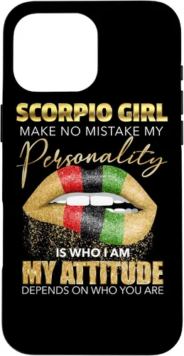 Vista 19 de Scorpio Girl - Funda para iPhone 17, diseño de labios fundidos, color negro