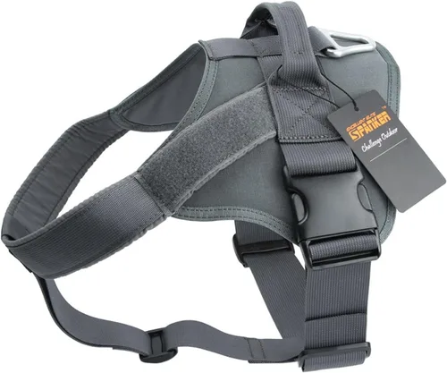 Vista 13 de EXCELLENT ELITE SPANKER Arnés táctico para perro, arnés de patrulla militar, chaleco de servicio para perro, chaleco militar para perro, chaleco