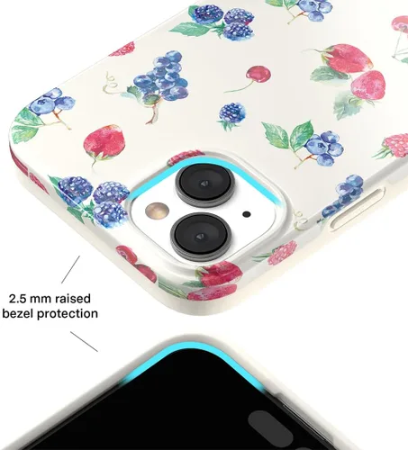 Vista 4 de VELVET CAVIAR Funda para iPhone 15, compatible con MagSafe, probada en caídas de 10 pies, Berry Baby