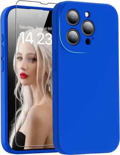 Vista 26 de DEENAKIN Funda compatible con iPhone 14 Plus con protector de pantalla, funda mejorada para cámara, goma de gel de silicona suave probada contra