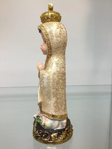 Vista 2 de Estatua de Fátima del Niño del Estilo Innovador de 8 Pulgadas Estatua de Fátima Virgen Católica Virgen Santa Fátima Estatua Bebé Escultura