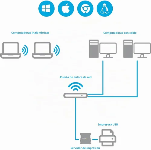 Vista 3 de StarTech 10/100Mbps Ethernet a USB 2.0 Network Print Server - Windows 10 - LPR - Adaptador de servidor de impresión LAN USB (PM1115U2)