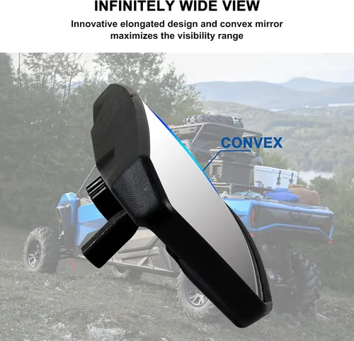 Vista 3 de SAUTVS Kit de espejo retrovisor central convexo ajustable y retrovisor lateral plegable para Can-Am Maverick Trail Sport Commander 2018-2026