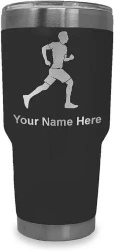 Vista 25 de LaserGram Personalized 20oz Tumbler, Running Man (Black)