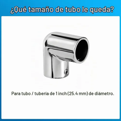 Vista 2 de Accesorio de barandilla de barco resistente, accesorios de codo de 2 vías de 90 grados, acero inoxidable 316, conector de tubería para tubos de 1